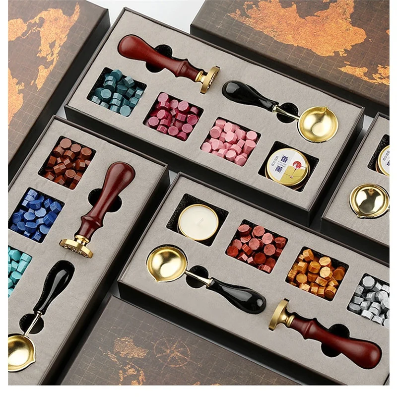 Wax Seal Stamp Set - DIY 스탬프 왁스 도장 상자 키트,