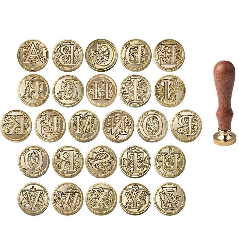 A-Z 빈티지 봉인 된 왁스 스탬프 헤드 26 문자 패 - Wax Seal Stamp Set 리뷰 및 가격